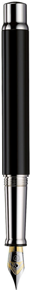 Schreibset »Design 04« bestehend aus einem Füllfederhalter und einem Kugelschreiber in schwarzem und silbernem Design. Hochwertige Metallverarbeitung mit stilvollen Akzenten.