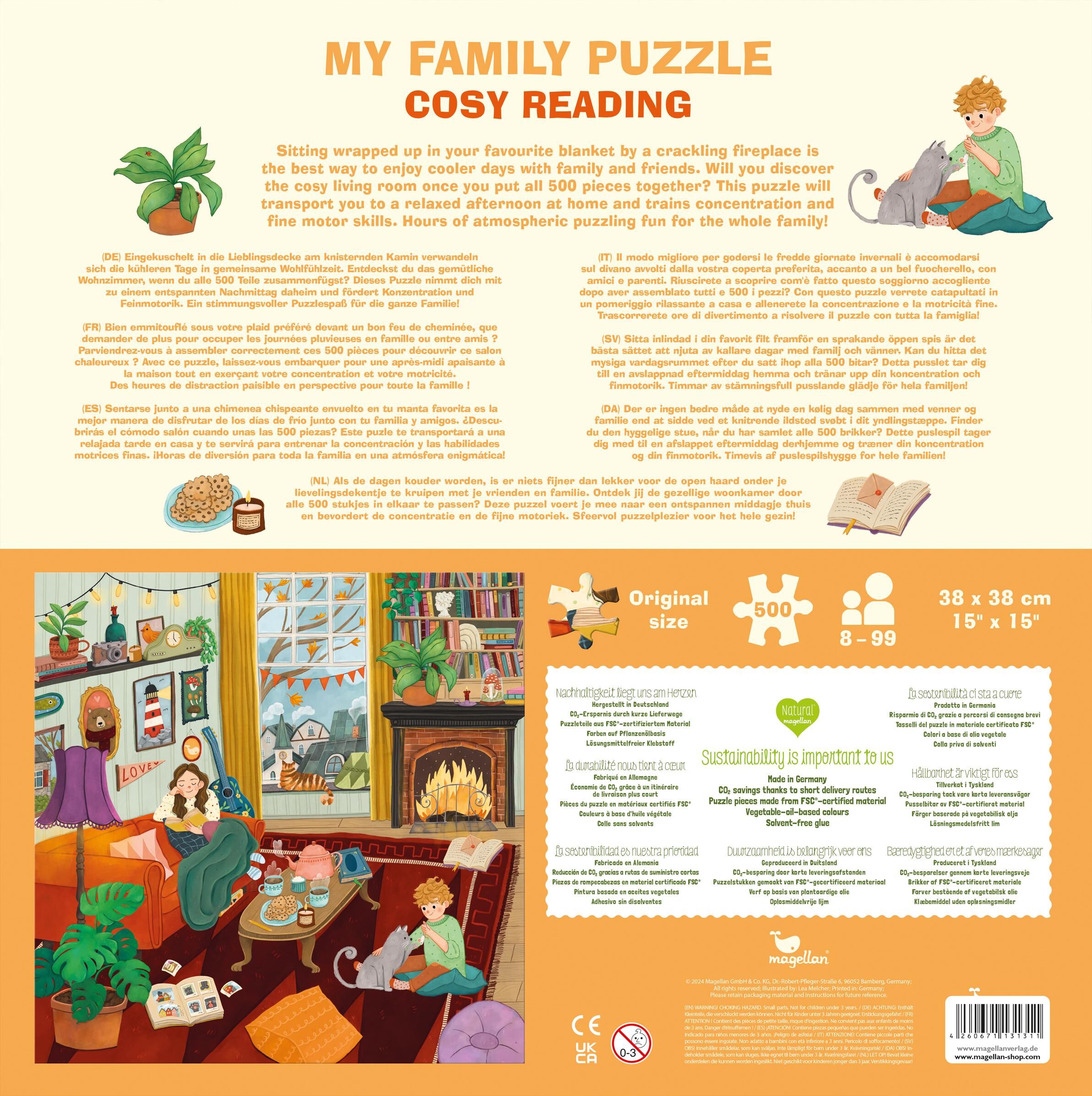 Rückansicht - My Family Puzzle - Cosy Reading - 500 Teile