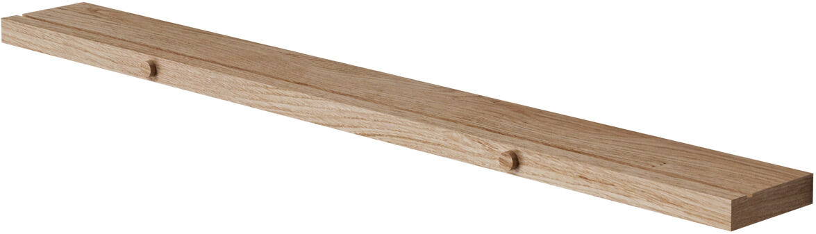 Galerie Regal aus Eichenholz, minimalistisches Design, geeignet für Wandmontage. Perfekt für Dekoration und Aufbewahrung. Natürliches Holzton.