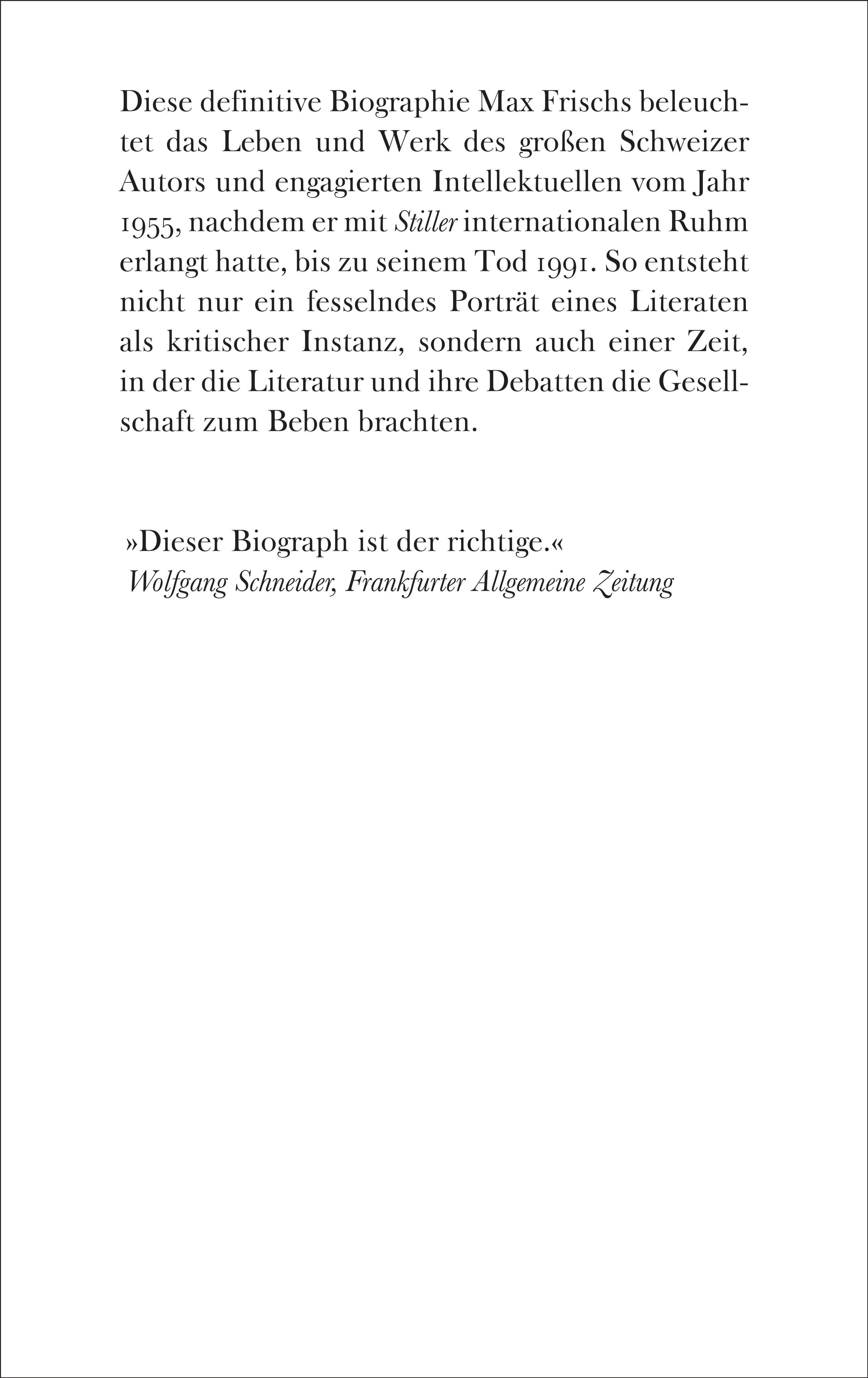 Rückansicht - Schütt, J: Max Frisch