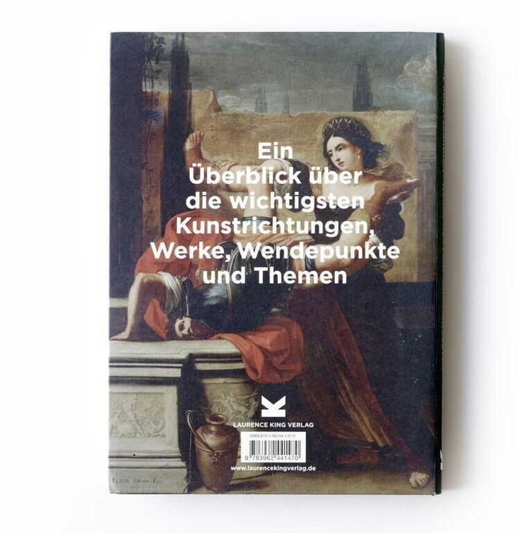 Rückseite des Buches 'Die Künstlerinnen' von Susie Hodge. Das Cover zeigt ein klassisches Gemälde mit einer Frau und enthält den Text: 'Ein Überblick über die wichtigsten Kunstrichtungen, Werke, Wendepunkte und Themen.'