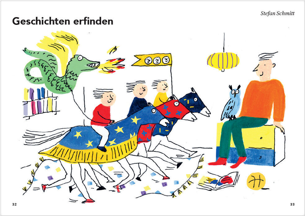 Eine farbenfrohe Illustration aus dem Buch