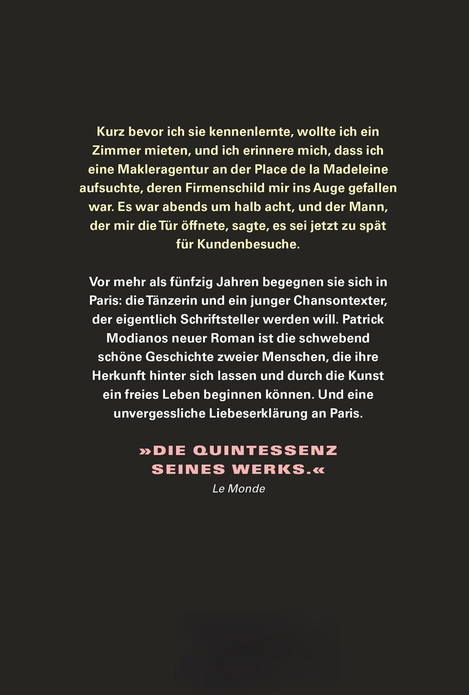 Innenansicht zu Modiano, P: Die Tänzerin