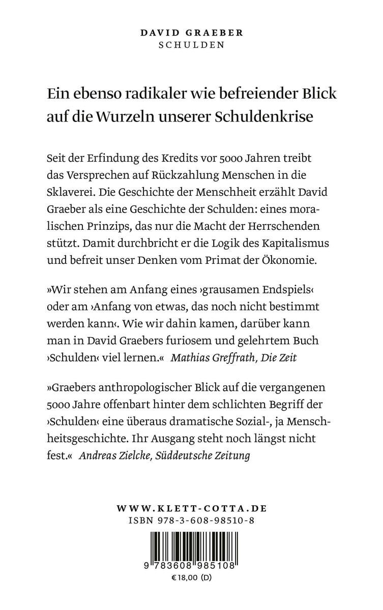 Rückansicht - Graeber, D: Schulden