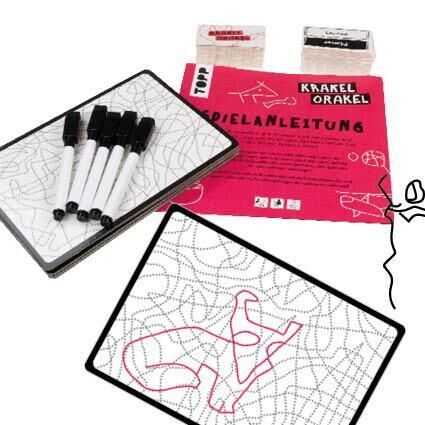 Innenansicht zu Krakel-Orakel - Das Zeichenspiel für alle, die nicht zeichnen können. Nominiert zum Spiel des Jahres 2025