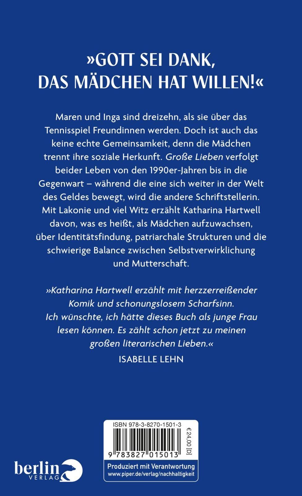 Rückansicht - Hartwell, K: Große Lieben