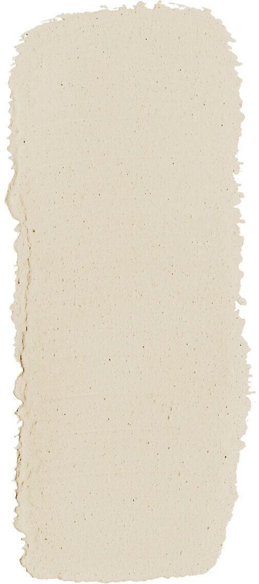 Ein Farbstrich in einem hellen, natürlichen Beigeton, der die Textur von Lehmfarben zeigt. Ideal für umweltfreundliche Wohnraumgestaltung.