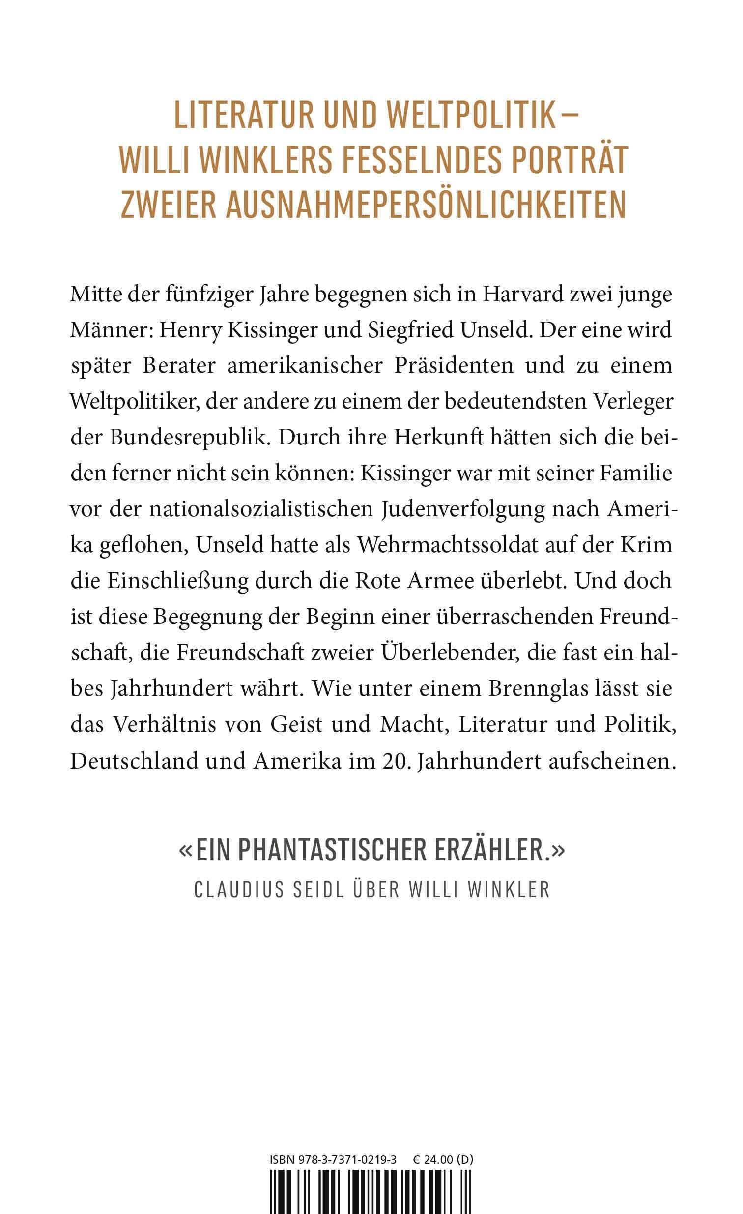 Rückansicht - Winkler, W: Kissinger & Unseld