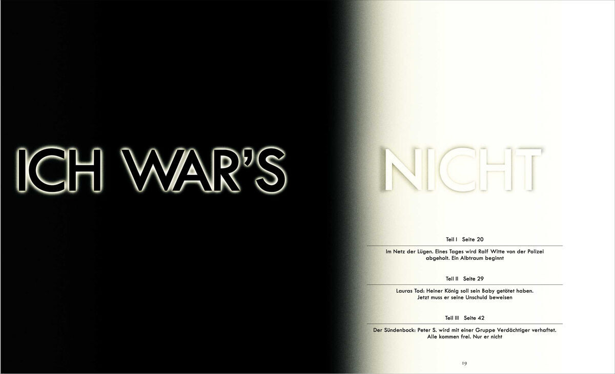 ZEIT VERBRECHEN 9/21, ein Kriminalmagazin, zeigt in Schwarz-Weiß-Kontrast die großformatigen Wörter 'ICH WAR'S NICHT' mit Text darunter. Ein passendes Magazin für Krimifans und Leser von Spannungsromanen.