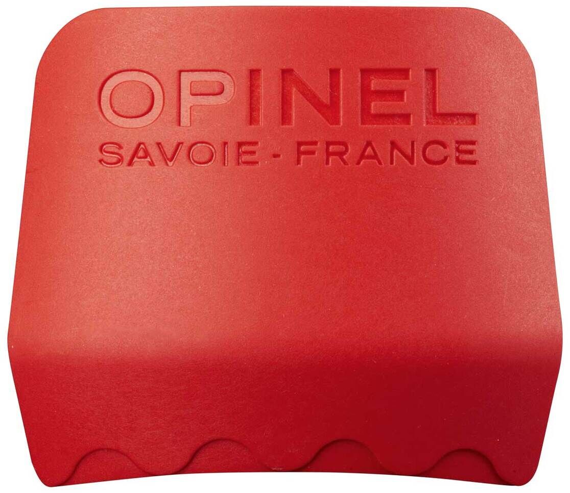Rotes Messer-Etui mit der Aufschrift 'Opinel Savoie-France', das ein Teil des Kinder Kochmesser-Sets ist.