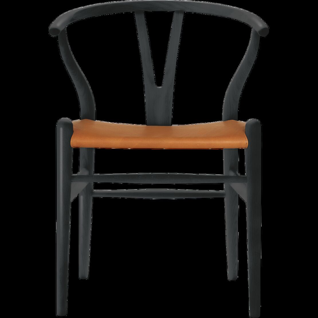 Ein stilvoller Wishbone Chair aus der ZEIT-Sonderedition, gefertigt aus Buche mit einem Sitz aus braunem Leder. Der Stuhl zeichnet sich durch sein modernes und minimalistisches skandinavisches Design aus, geeignet für verschiedene Innenräume wie Esszimmer oder Wohnzimmer.