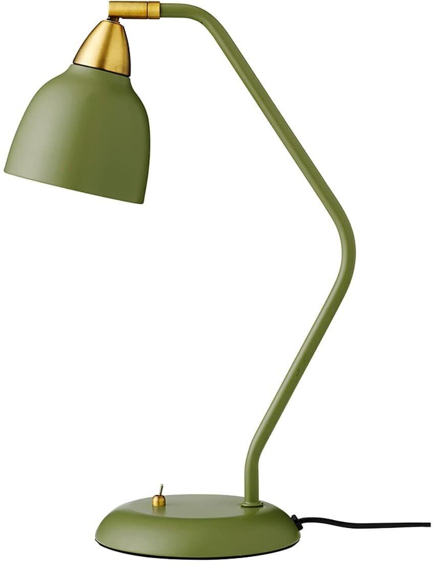 Superliving Tischlampe »Urban Matt Olive« in Olivgrün mit goldenen Akzenten, modernes Design im industriellen Stil, geeignet für Büro- oder Wohnräume.