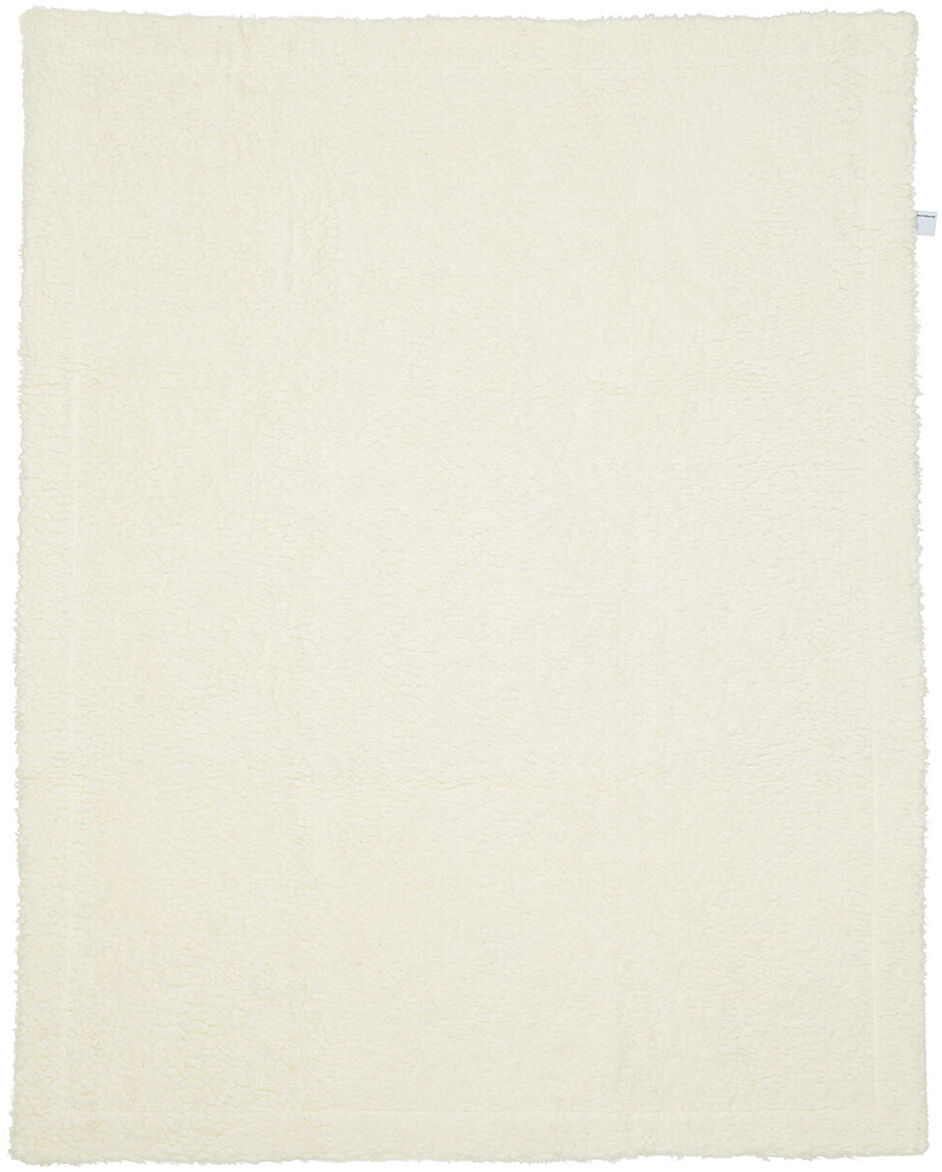 Weiche beige Baby-Kuscheldecke mit strukturiertem Löwenmuster in der Mitte, ideal für Neugeborene und Kleinkinder.