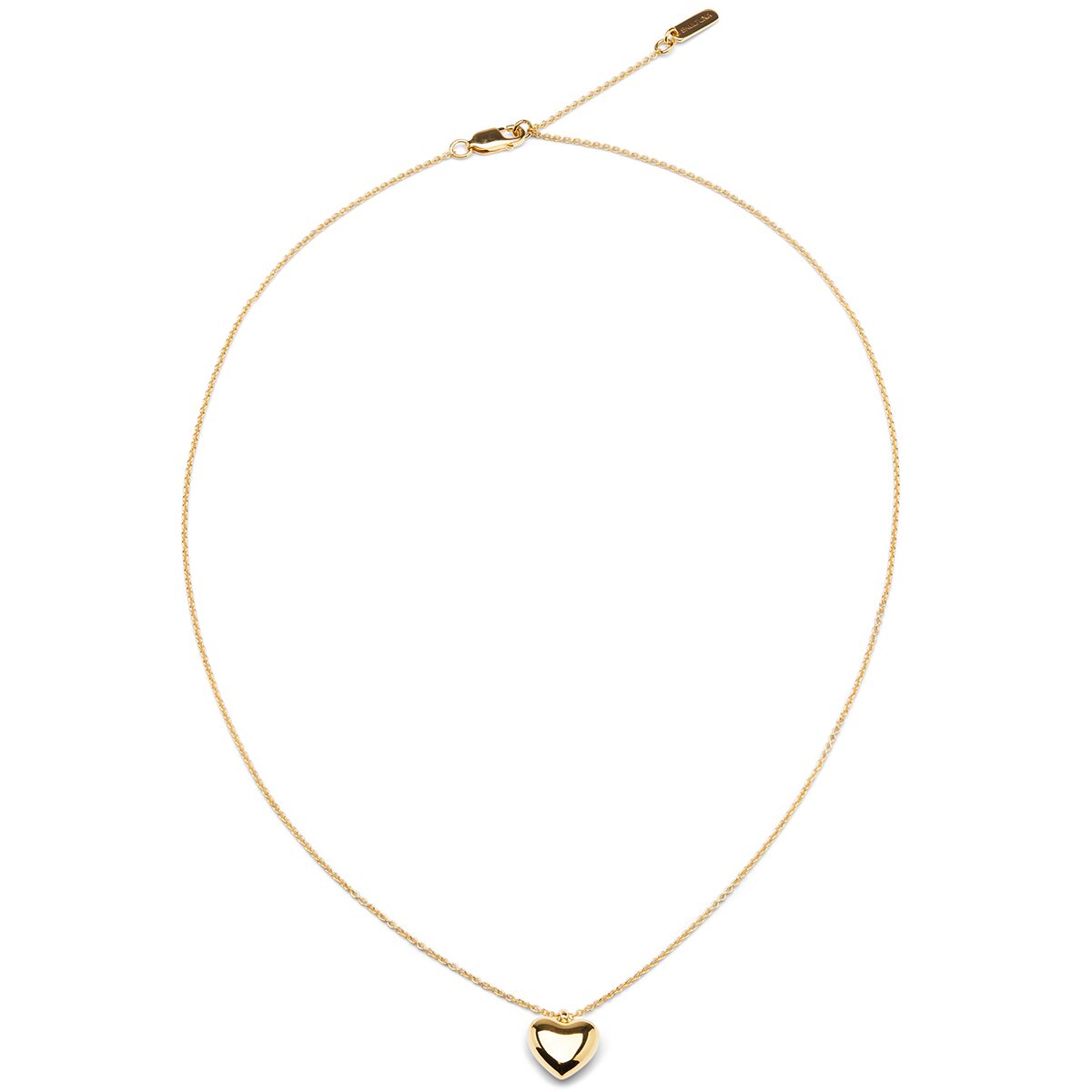 Filigrane goldene Halskette mit einem herzförmigen Anhänger auf weißem Hintergrund. Die zarte Kette ist minimalistisch gehalten und eignet sich als elegantes Schmuckstück für verschiedene Anlässe wie Valentinstag, Muttertag oder Geburtstage.