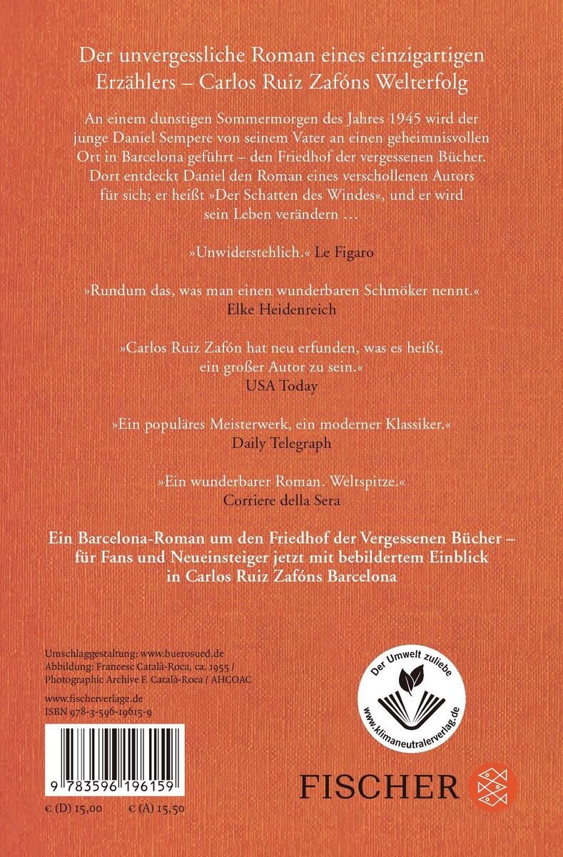 Rückansicht - Ruiz Zafón, C: Der Schatten des Windes