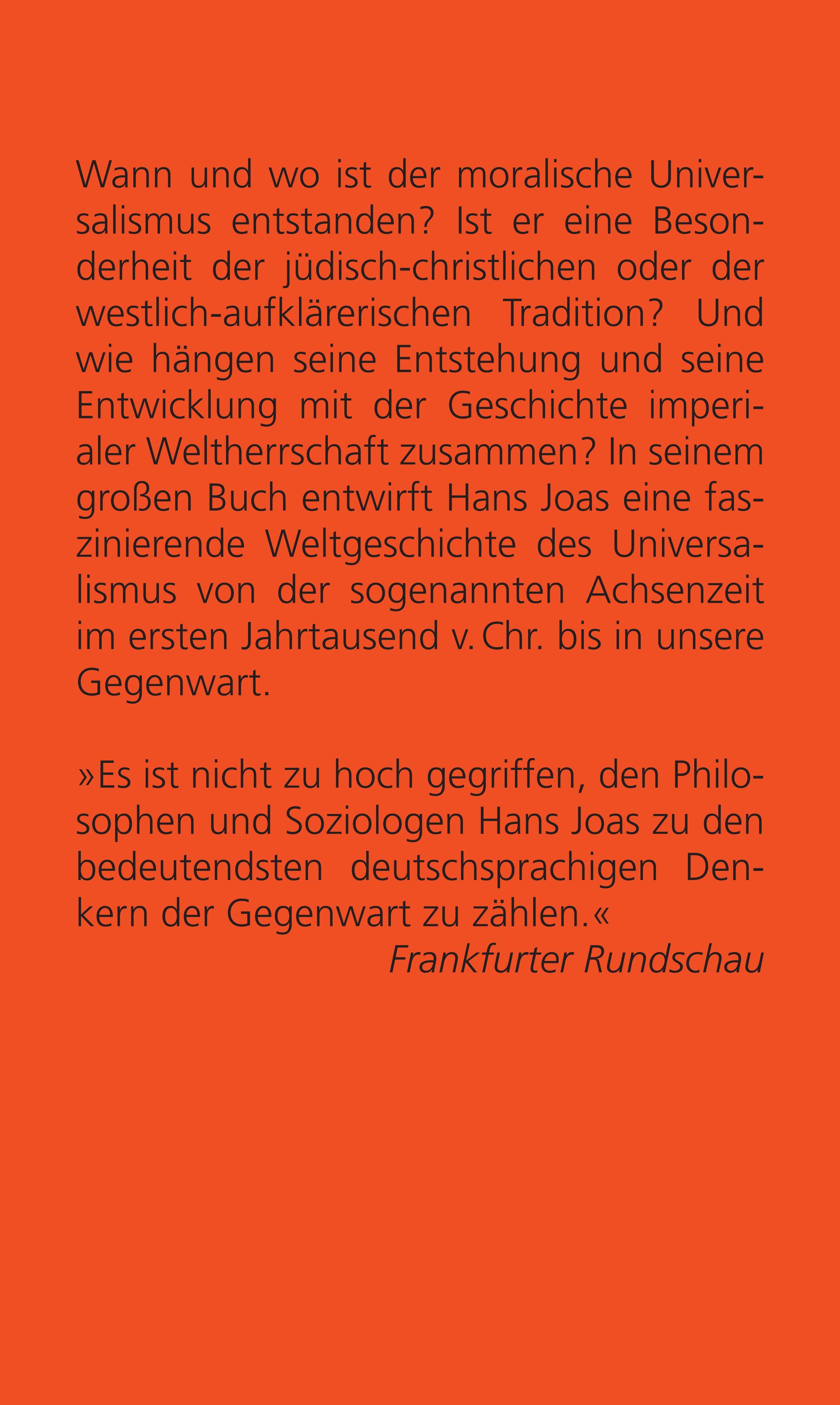 Rückansicht - Joas, H: Universalismus