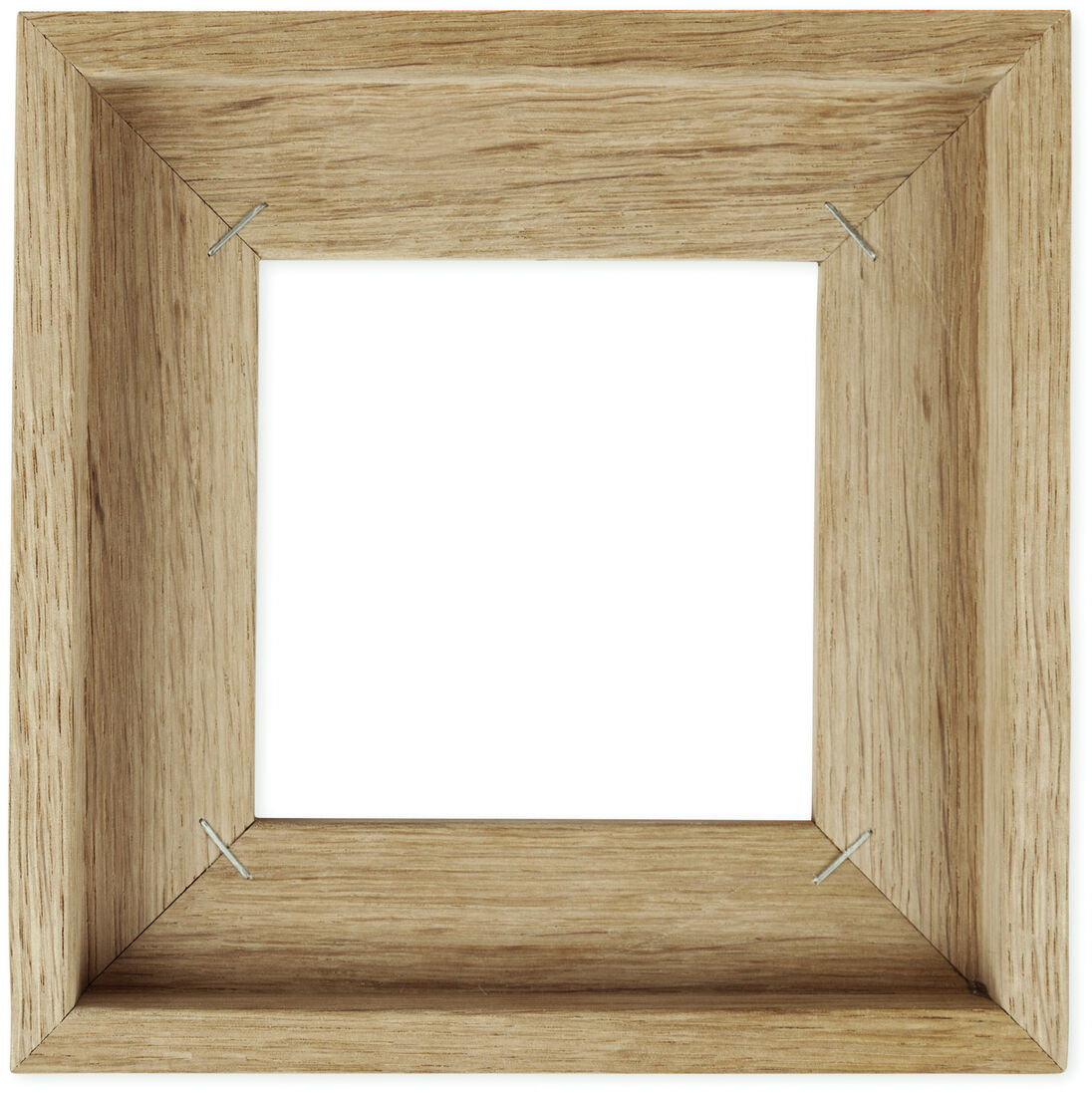 Quadratischer Holzrahmen von StoryTiles mit naturbelassener Holzmaserung und schlichter Gestaltung.