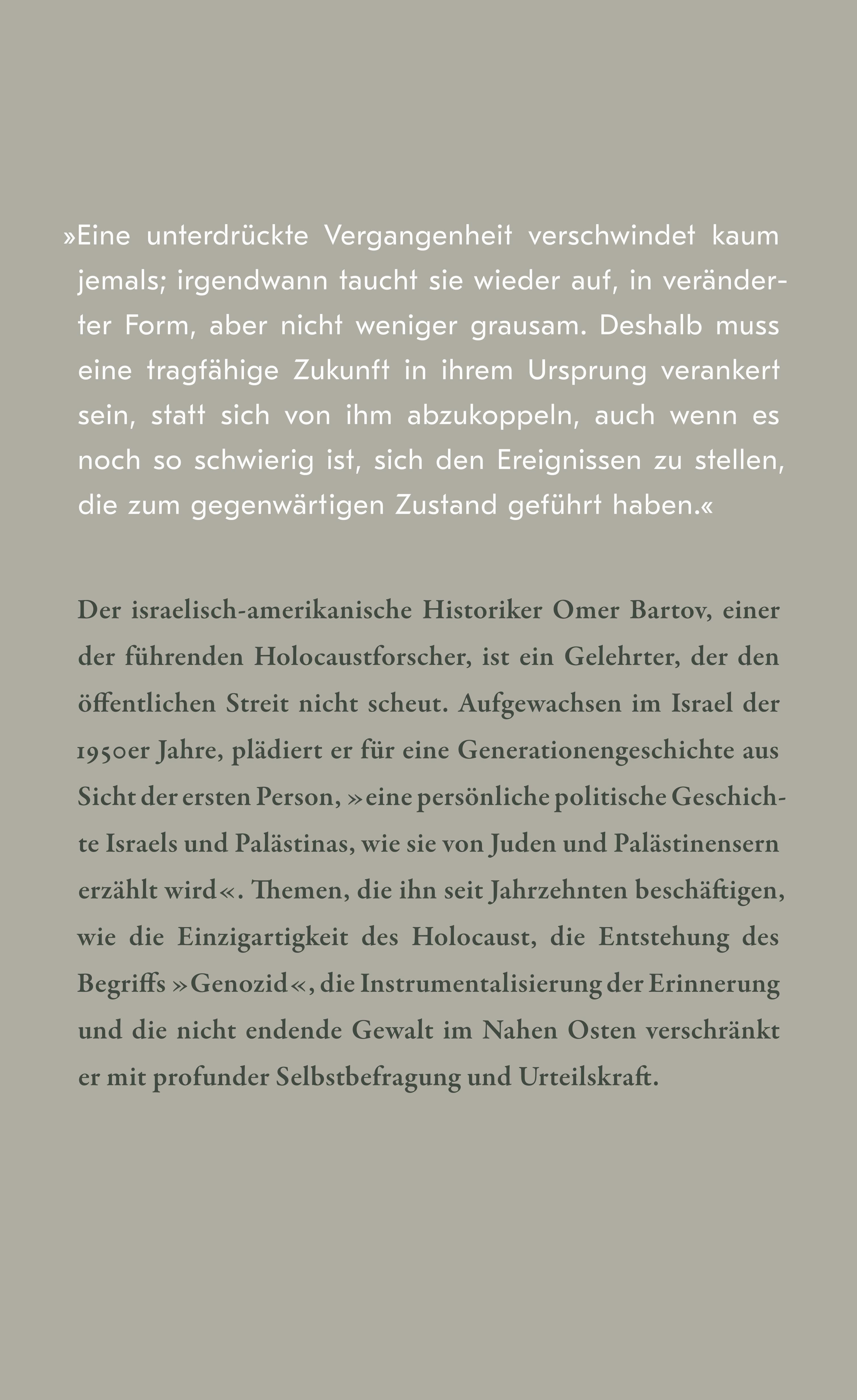 Rückansicht - Bartov, O: Genozid, Holocaust und Israel-Palästina