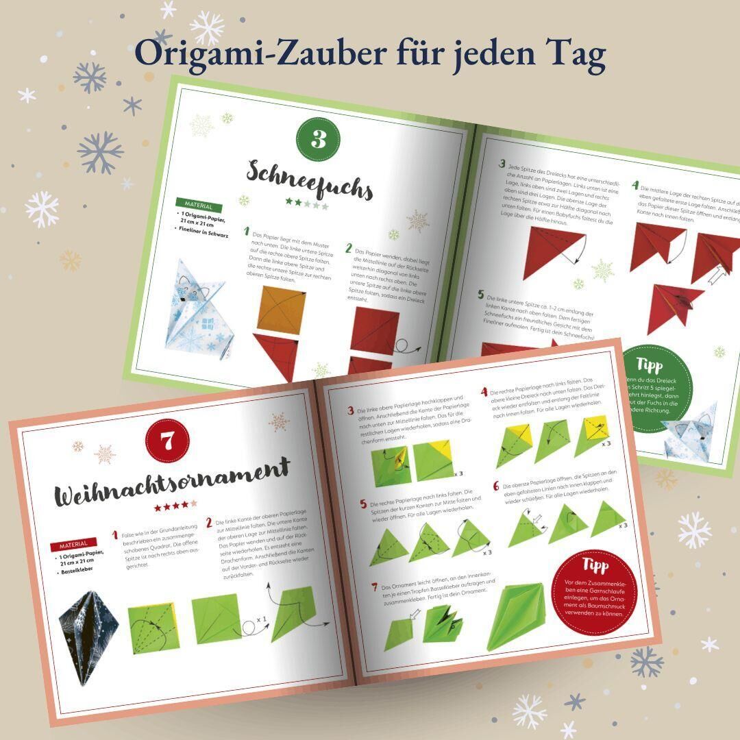 Innenansicht zu Neumann, N: Winterzauber. Origami-Adventskalender.