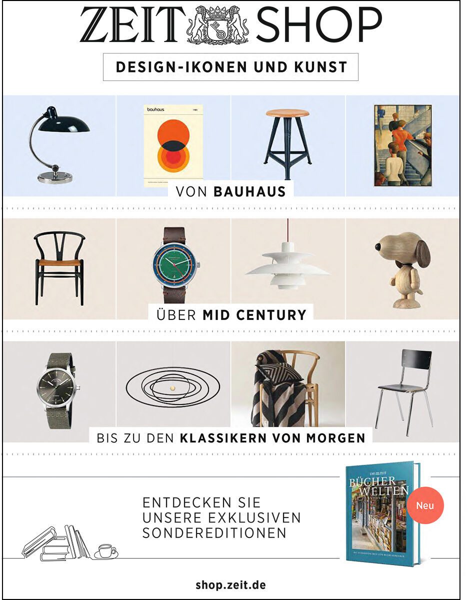 Katalogcover von 'Designikonen 1/2025' mit verschiedenen Designstilen wie Bauhaus und Mid Century - beworben in einem stilvollen Layout mit Möbel- und Kunstabbildungen.