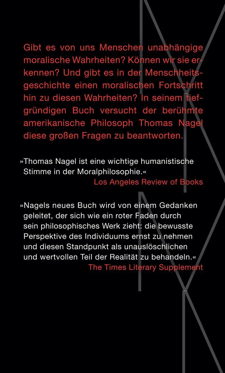 Rückansicht - Nagel, T: Moralische Gefühle, moralische Wirklichkeit, moralischer Fortschritt