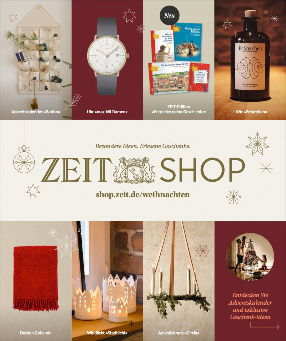 Ein Weihnachtskatalog mit Produkten wie Adventskalendern, Uhren, Tee und Dekorationen. Ideal für Geschenke und festliche Anlässe.