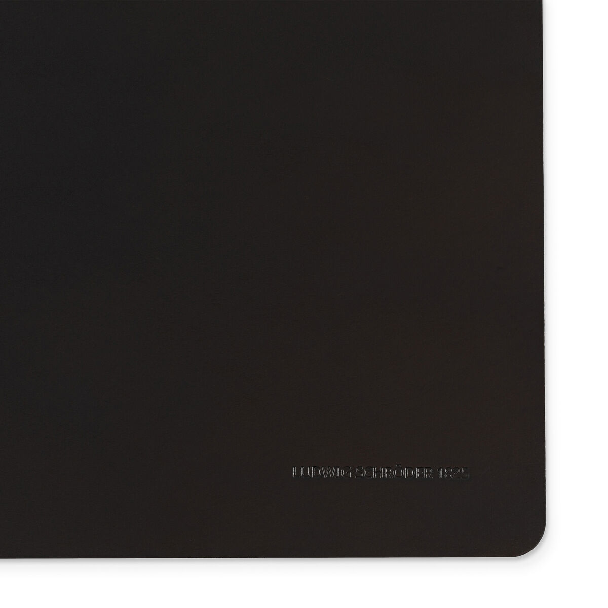 Ein schwarzes Leder-Mousepad mit minimalistischem Design, ideal für den modernen Arbeitsplatz oder das Homeoffice.