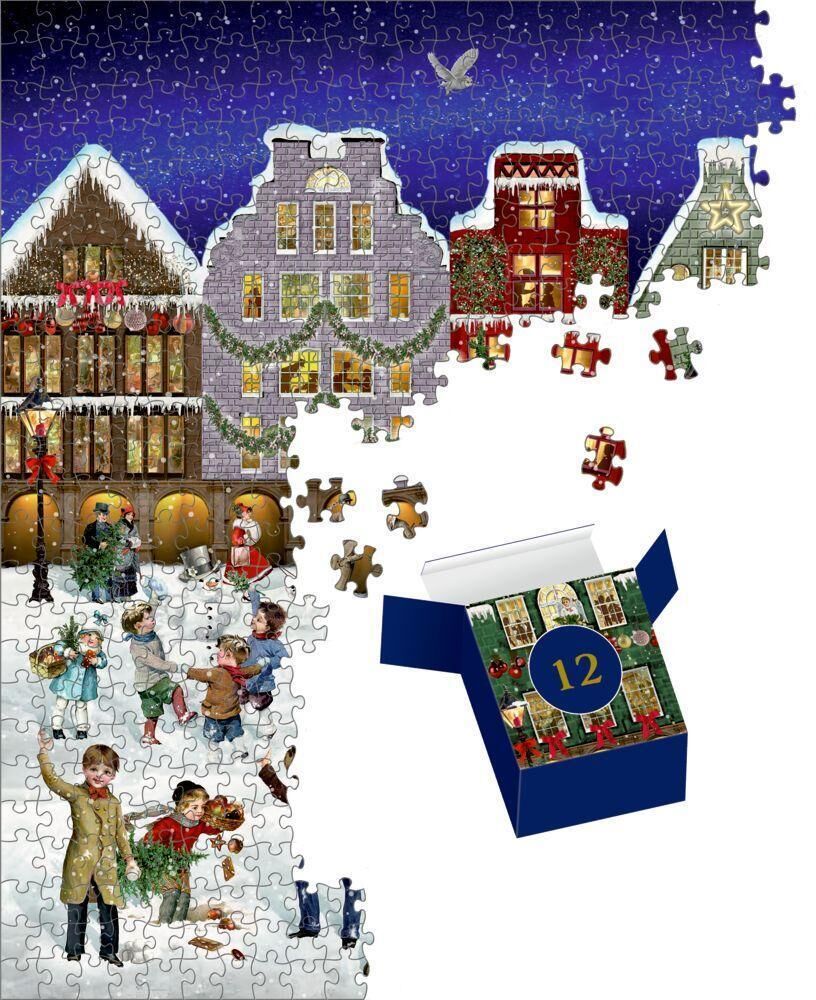 Innenansicht zu Puzzle-Adventskalender - Winterabend in der Stadt