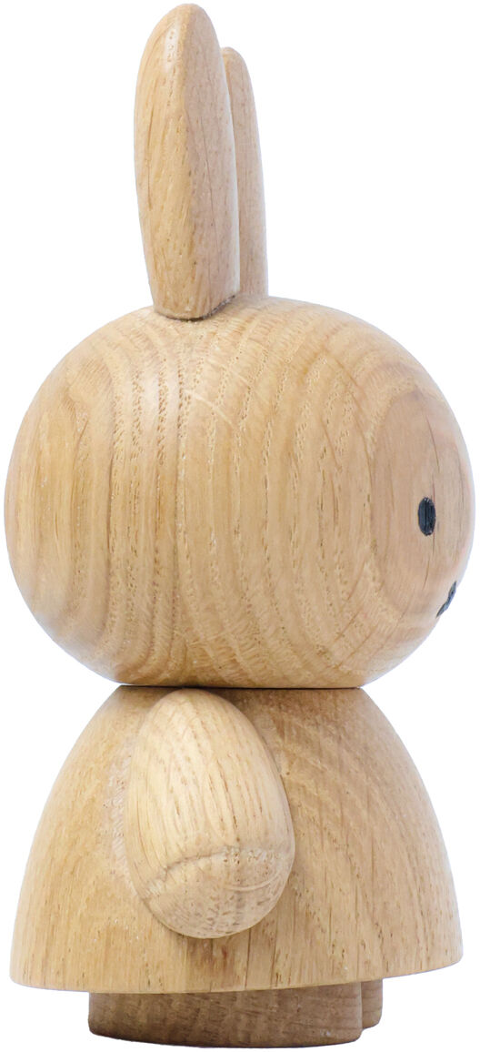 Die Abbildung zeigt eine dekorative Holzfigur der Marke Boyhood in Form des bekannten Charakters Miffy. Die Figur ist minimalistisch gestaltet, aus hellem Naturholz gefertigt und von der Seite fotografiert. Sie steht aufrecht auf weißem Hintergrund.