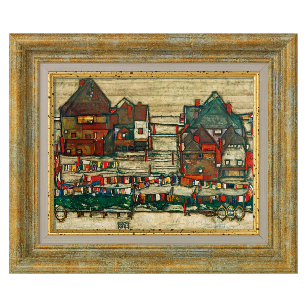 Schiele, Egon: »Häuser mit bunter Wäsche (Vorstadt II)«, 1914