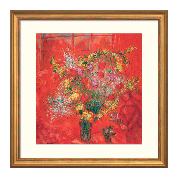 Chagall, Marc: ​»Fleurs sur fond rouge«, 1970