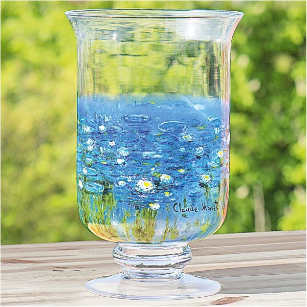 Claude Monet: Windlicht / Vase aus Glas »Seerosen«