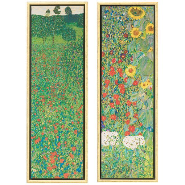 Klimt, Gustav: 2 Bilder »Mohnfeld« und »Sonnenblumen« im Set