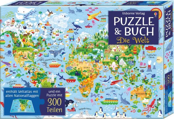 Puzzle & Buch: Die Welt
