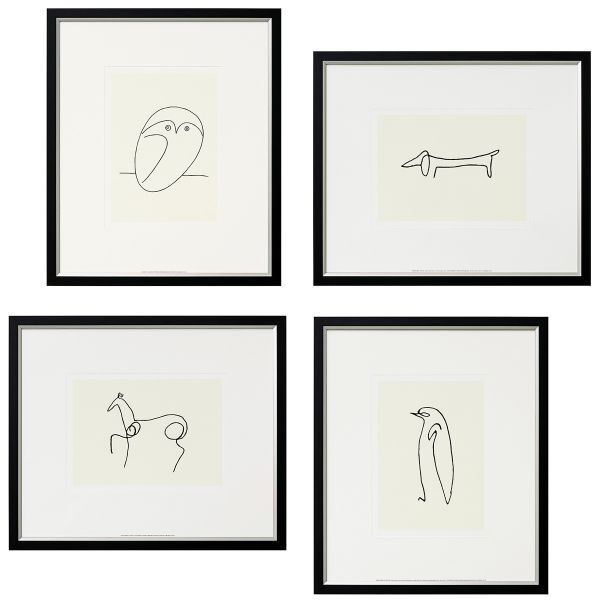 Picasso: 4 Bilder im Set, Tiere
