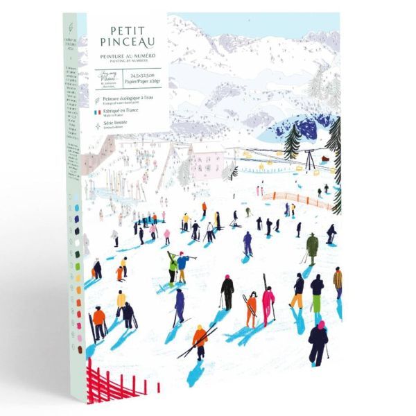 Malen-nach-Zahlen-Set »Skifahren in den Bergen« von Katie Smith